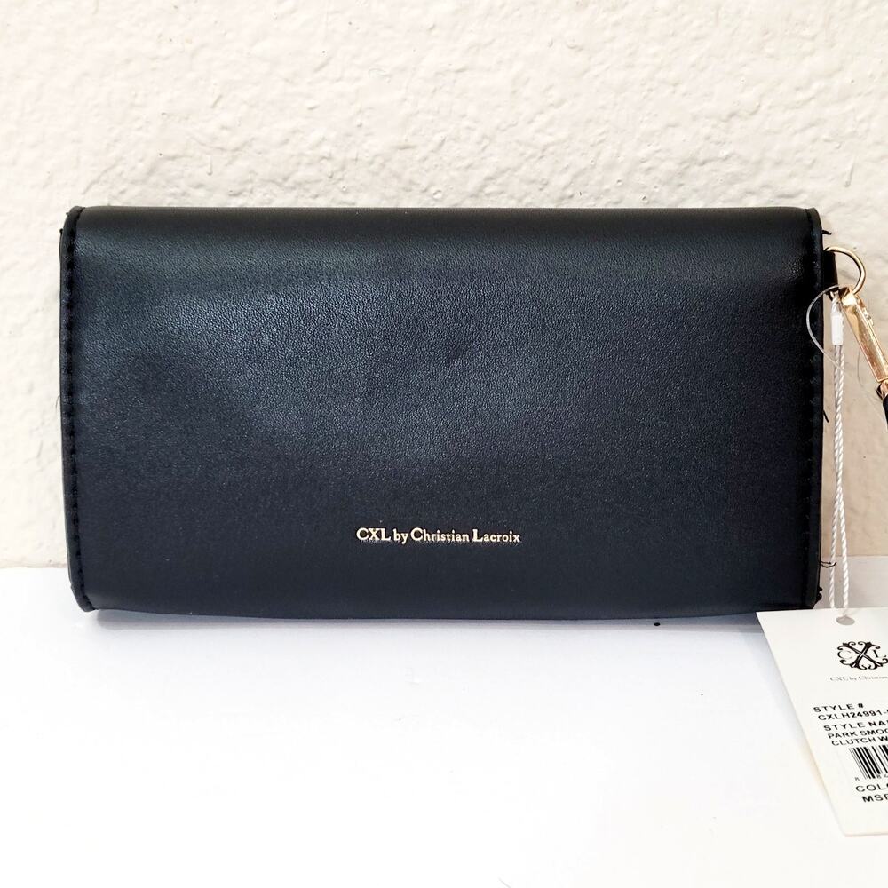 CXL by Christian Lacroix Black Small Clutch Wristlet Purse Park Smooth NWT - Picture 6 of 10